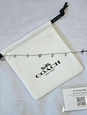 COACH Silver Heart Charm Bracelet